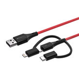 BlitzWolf® BW-MT4 3 in 1 Type-C Lightning Micro-USB-Datenkabel mit MFI-zertifiziertem 3 Fuß / 0,91 m für Samsung für iPhone