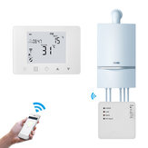 MoesHouse WiFi Smart LCD 5A Podwieszany termoobiegowy sterownik temperatury kotła gazowego podłogowego zasilanego prądem elektrycznym z programatorem tygodniowym, termostat ścienny, kompatybilny z Alexą i Google Home.
