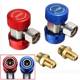 A/C R134a Low/High Quick Connect Adapter Coupler 90-degree Air-Conditioning Extractor Valve Core