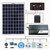 12V/24V DIY Solar System Kit Soalr Charge Controller 18V 20W Solar Panel 800W Solar Inverter Solar Power Generation Kit