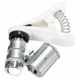 60X handheld bolso mini microscópio lupa joalheiro lupa LED moda luz