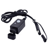 Φορτιστής USB SAE αδιάβροχος 3.1A για μοτοσικλέτα με διακόπτη και επέκταση LED καλωδίων