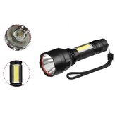 XANES C8 T6+COB LED 4 Modes Work Light Waterproof Tactical Hunting Camping Emergency Flashlight