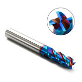 Drillpro 1-10mm 4 Flutes Tungsten Carbide Milling Cutter HRC65 Blue NACO Coated Milling Cutter CNC Tool