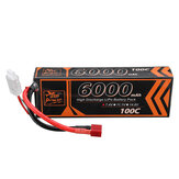 ZOP Power 7.4V 6000mAh 100C 2S Lipo Battery T Deans Plug for RC Car