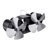 IPRee® 8 Bladen Twin Head Openhaardventilator Houtkachelventilator Circulerende Eco Heat Powered Wood Stove Fan.