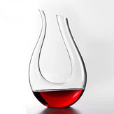 1200mlの豪華なクリスタルガラスU字型ホーンワインデキャンターワインポーラーレッドワインカラフエアレーター
