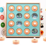Brinquedos de ensino de xadrez de memória em madeira para crianças, melhorando a capacidade de pensamento lógico e a educação precoce