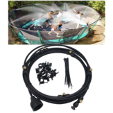 Black 6-18M Outdoor Mist Coolant System Misting Cooling Kit for Greenhouse Garden Patio Watering Irrigation System