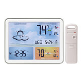 Sveglia digitale da tavolo con stazione meteo Schermo a colori completo per la rilevazione di temperatura e umidità Orologio meteorologico elettronico con display LCD Previsioni del tempo