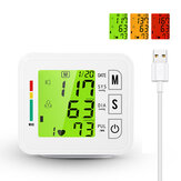 Boxym KWL-W01 Monitor de pressão arterial de pulso com carregamento por USB LCD Tela esfigmomanômetro digital recarregável Monitor de pressão arterial por voz em inglês para ferramenta de cuidados com o corpo