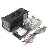 Contrôleur de température numérique REX-C100 de 0 à 400℃ + Capteur K + SSR 25A