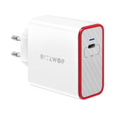 BlitzWolf®BW-PL445WUSB-CPD充電器PD3.0Power Delivery Wall ChargerEUプラグアダプターforiPhone 12 12 Mini 12 Pro Max SE 2020 For iPad Pro 2020 MacBook Air 2020 For Samsung Galaxy Note 20 Mi10 Huawei P40
