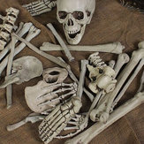 Puntelli per la decorazione della casa stregata di Halloween del cranio osseo scheletro adulto 28PCS