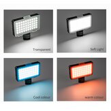TELESIN 50 LED-zaklamp Mini-lamp met verschillende kleurenfilter Warm / Koel / Soft / Transparant voor GoPro SJCam OSMO Actiecamera's Vlog-opnamen