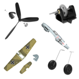 Oryginalne części zapasowe i akcesoria do rozmiarówki Eachine BF109 400mm Mini RC Airplane: śmigło, odbiornik, podwozie, skrzynia biegów, kadłub, główne skrzydło, drążek
