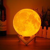 15 cm 3D Magique Deux Tons Lune Table Lampe USB De Charge Luna LED Nuit Lumière Capteur Capteur Cadeau