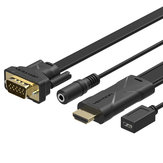 Vention HDMI zu VGA Konverter-Kabel mit 3.5mm Audio-Adapter Micro USB-Anschluss für Xbox 360 PS3 Laptop 