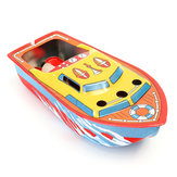 Barco de vela con mecanismo vintage de cuerda en forma de clásico de juguete de lata para niños y niñas