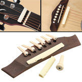 1 Set Professional Guitar Kit Acoustic Guitar Bridge with Bone Pins Saddle Nut