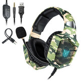 Fones de ouvido com fio ONIKUMA K8 para jogos, fones de ouvido estéreo com cancelamento de ruído e luz LED para PS4 XBox PC laptop tablet
