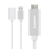ELEGIANT Wired Display Dongle 1080P HD Adapter Miracast AirPlay Mirroring Cable For iPhone