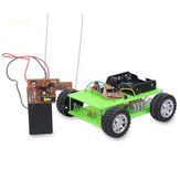 130 x 120 x 40mm Green 4 Channel Remote Control Smart Robot Car DIY Kit NO.15 For Children