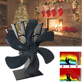 IPRee® YL605 6 Blade Fireplace Fan مروحة تعمل بالحرارة موقد خشب الموقد هادئ فعال توزيع الحرارة مروحة المنزل الشتاء