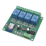 Módulo de relé remoto WiFi Tuya DC 5V/7-28V10A 4CH con control de aplicación móvil Interruptor inteligente de relé DC