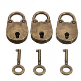 3 قطع قفل بوابة صغيرة بنمط قديم ومفاتيح