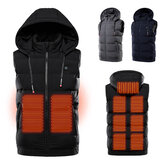 engoo Unisex 3 Hızlı Isıtmalı Ceketlerim var 9 Bölge Isıtmalı Yelek Ceket USB Elektrikli Termal Giyim Kapüşonlu Yelek Kış Dış Giyim