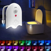 Автоматический датчик движения для ночного светильника в туалете 16 цветов, перезаряжаемая туалетная аромалампа, туалетная чаша со светильником с ароматерапией