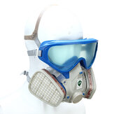 Maschera per il viso completa di respiratore a gas in silicone e occhiali Protettivi, copertura completa, resistente a vernici, prodotti chimici, pesticidi e polveri