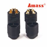 Amass MT60 Drie-gaatjesstekkerconnector Zwart Mannelijk & Vrouwelijk 1 Paar