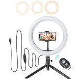 BlitzWolf BW-SL3 10 inch LED Ring Light with Tripod Stand & Phone Holder Dimmable Desk Makeup Kit