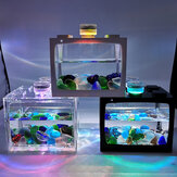 Mini Tropical Fish Ενυδρείο Επιτραπέζιο Δημιουργικό Οικολογικό Δοχείο Μικρό Τοπίο Δεξαμενή Ψαριών με Φως Led
