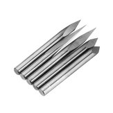 Drillpro 5pcs 4mm Shank 0.1mm Tip 15/20/30/45/60 Degree Tungsten Steel Engraving Bit CNC Tool