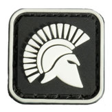 Pedaço preto de PVC tático brilhante 2,5X2,5 cm Quadrado Mini Molon Labe Rei de Sparta