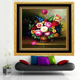 58x58cm DIY Flower Vase Oil Painting Cross Stitch Kit Embroidery Set Handcraft Home Decor
