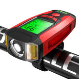 BIKIGHT 3 az 1-ben 350 LM COB kerékpár lámpa + USB kürt lámpa + sebességmérő LCD képernyő 5 üzemmódú vízálló kerékpáros fényszóró kürttel