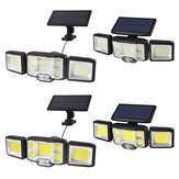 Luzes solares LED/COB externas sem fio com sensor de movimento Design integrado/separado Amplo ângulo com 3 modos de iluminação Lâmpada solar à prova d'água para jardim