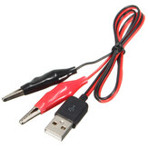 DANIU 60CM Alligátor tesztkapcsok hím USB csatlakozóhoz táp adapterrel és vezetékkel