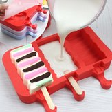 Molde creativo de silicona para helado Molde para paleta de helado Varilla para molde de hielo Molde rojo de grado alimenticio
