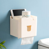 Jordan&Judy 3 in 1 Waterproof Wall Mounted Bathroom Tissue Box Roll Issue Facial Tissue Dispenser Adhesive Hanging Cell Phone Holder