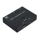 Cabledeconn DisplayPort 8K DP 1.4 Switch ثنائي الاتجاه 8K @ 30Hz 4K @ 120Hz محول الفاصل لمصادر وشاشات متعددة.