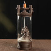 Decorazione portacenere in ceramica per bruciatore di incenso a riflusso di drago