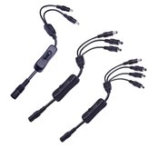 1 female naar 2/3/4 male DC-connector kabel Splitter met schakelaar knop voor LED Strip Light DC12V