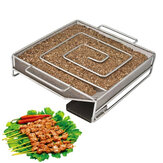 15x15x4cm Stainless Steel BBQ Grill Camping Picnic Square Cold Smoke Generator Cooking Stove