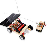 Carro de brinquedo movido a energia solar RC Brinquedo de madeira DIY Sem fio Modelo de carro Veículos para crianças Conjunto de montagem de brinquedos educativos Kit de ciência STEM