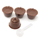 5 Stks Set Herbruikbare Koffie Capsule Cup Koffie Filter voor Dolce Gusto Machine Plastic Lepel